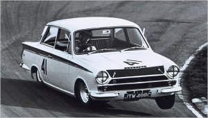 Jimmy three-wheeling a Lotus Cortina, and making it all look so easy.